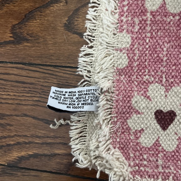 Valentine's Day Storehouse Pink Burgundy  Hearts Cotton Blend Placemats Set Of 4 - Picture 4 of 5